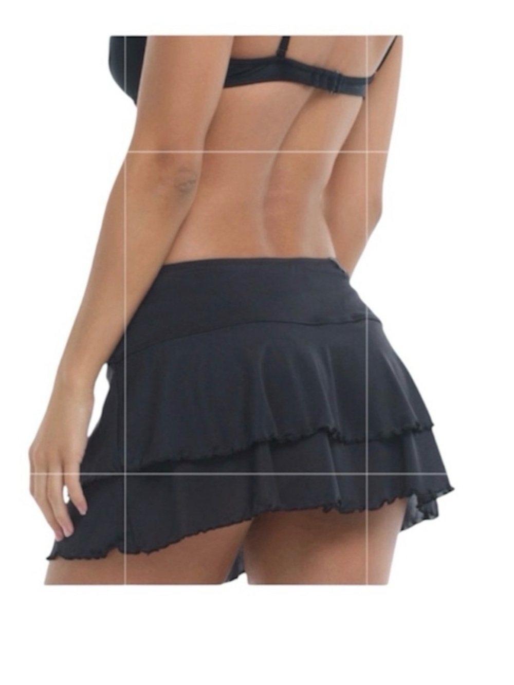 Body Glove large ruffle tiered mesh swim cover skirt SW2 3422